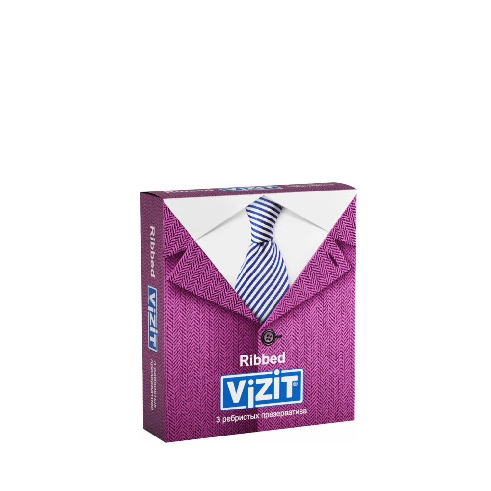 изображение Презервативы ViZiT Ribbed с кольцевым рифлением 3шт от интернет-аптеки ФАРМЭКОНОМ