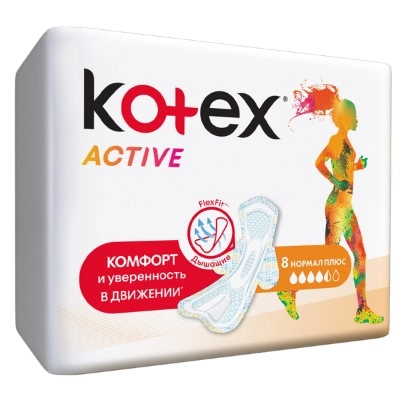 изображение Прокладки критич. Kotex Active normal plus N8 от интернет-аптеки ФАРМЭКОНОМ