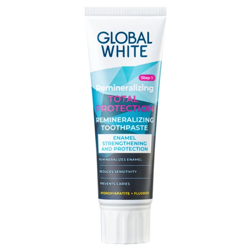 изображение GLOBAL WHITE паста зубная реминерализующая 100г от интернет-аптеки ФАРМЭКОНОМ