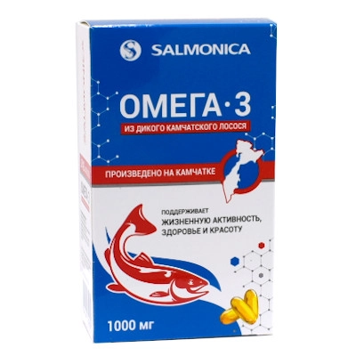 изображение Омега-3 Salmonica капс. 1000мг N42 коробка от интернет-аптеки ФАРМЭКОНОМ