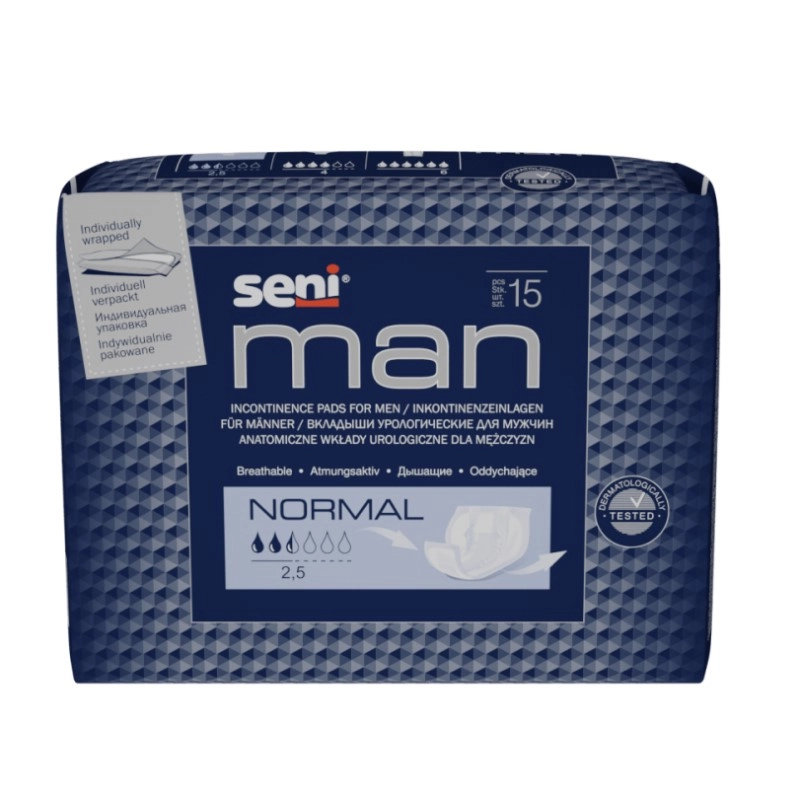 изображение Урологические прокладки для мужчин Seni Men Normal 15шт от интернет-аптеки ФАРМЭКОНОМ