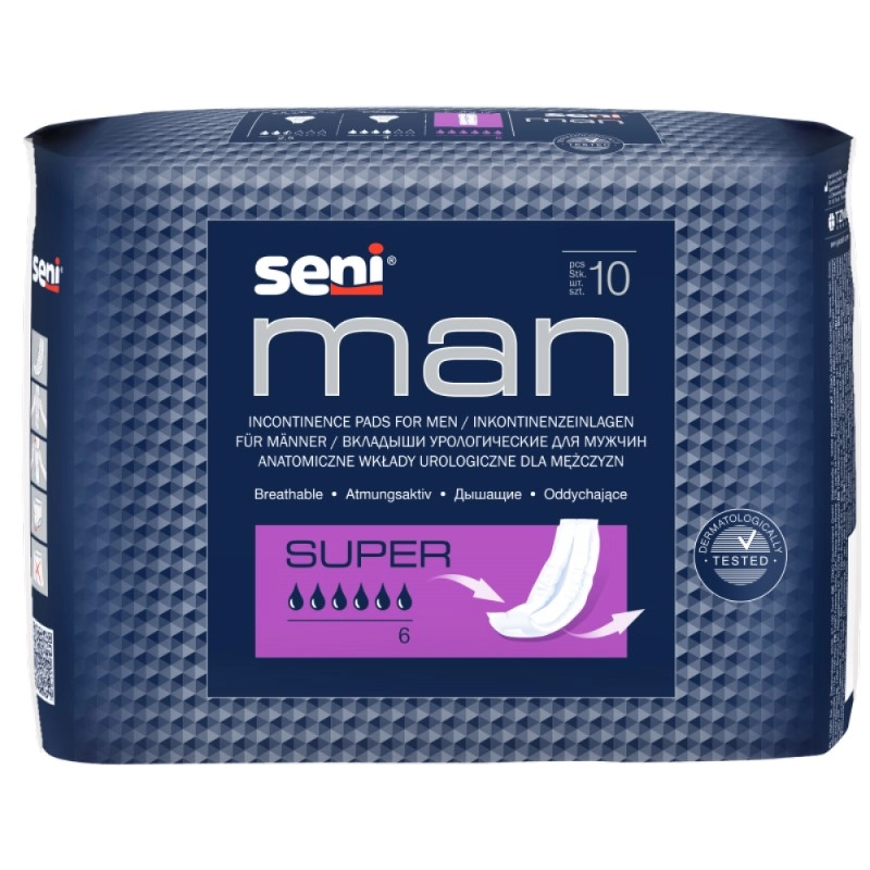 изображение Урологические прокладки для мужчин Seni Men Super 10шт от интернет-аптеки ФАРМЭКОНОМ