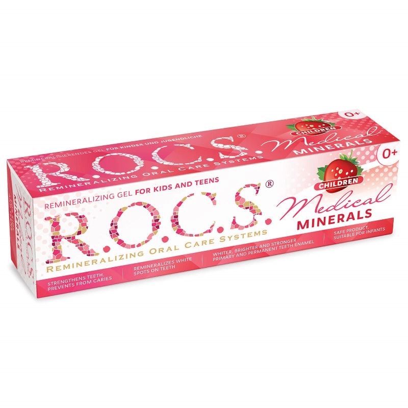 изображение R.O.C.S. Medical Minerals гель для укрепления зубов со вкусом клубники 45г от интернет-аптеки ФАРМЭКОНОМ