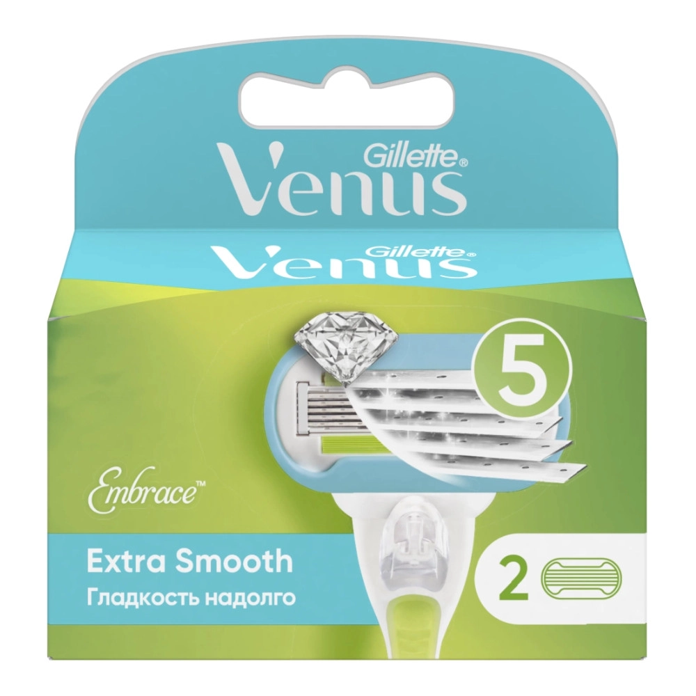 изображение Сменные кассеты для бритья Gillette Venus Embrace для женщин 2шт от интернет-аптеки ФАРМЭКОНОМ