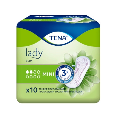 изображение Урологические прокладки для женщин Tena Lady Slim Mini 10шт от интернет-аптеки ФАРМЭКОНОМ