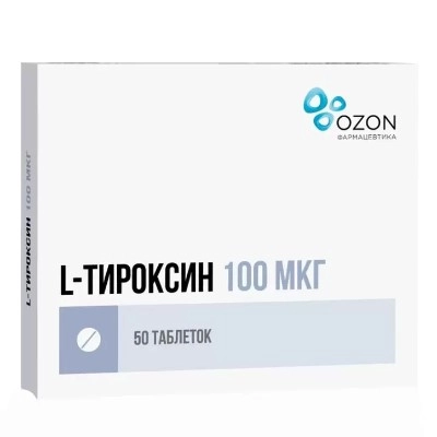 изображение Л-тироксин таб. 100мкг N50 вн от интернет-аптеки ФАРМЭКОНОМ