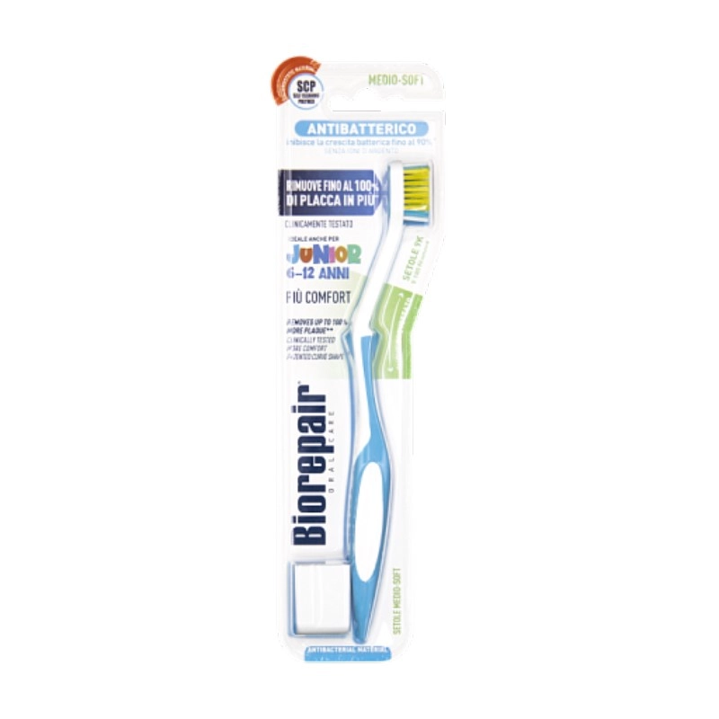 изображение Biorepair Junior Medium-Soft зубная щетка для детей от 6 до 12 лет средней мягкости цвет микс от интернет-аптеки ФАРМЭКОНОМ