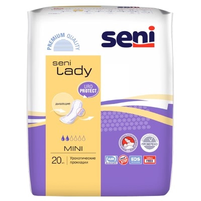 изображение Урологические прокладки для женщин Seni Lady Mini 20шт от интернет-аптеки ФАРМЭКОНОМ