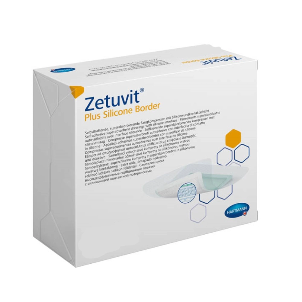 Повязка суперабсорбирующая самоклеющаяся Zetuvit Plus Silicone Border стерильная, 1шт купить в аптеке ФАРМЭКОНОМ