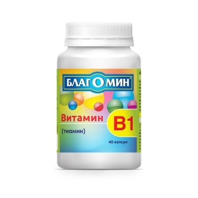 изображение Благомин Витамин В1 капс. 0.25г N40 вн от интернет-аптеки ФАРМЭКОНОМ