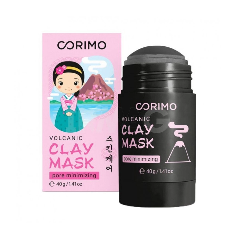 изображение Corimo глиняная маска для лица черная стик вулканический пепел, цинк 40г от интернет-аптеки ФАРМЭКОНОМ