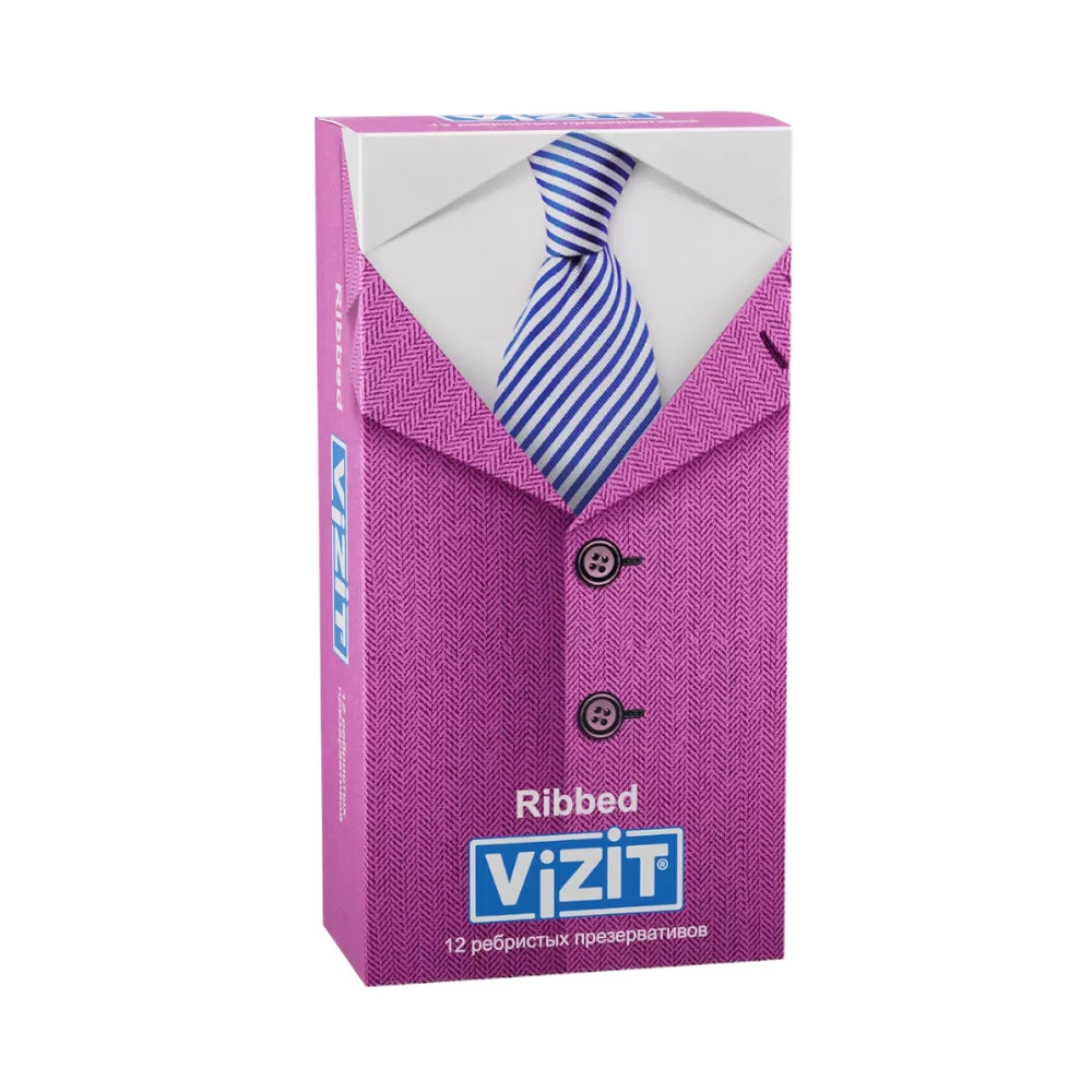 изображение Презервативы ViZiT Ribbed с кольцевым рифлением 12шт от интернет-аптеки ФАРМЭКОНОМ