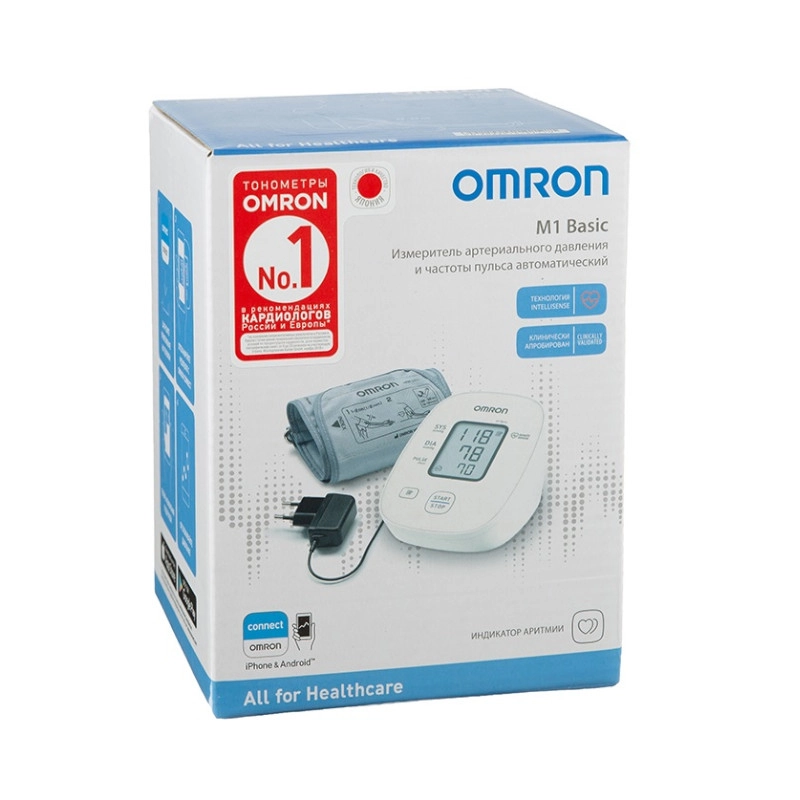  Тонометр автоматический OMRON Basic M1 с адаптером купить в аптеке ФАРМЭКОНОМ