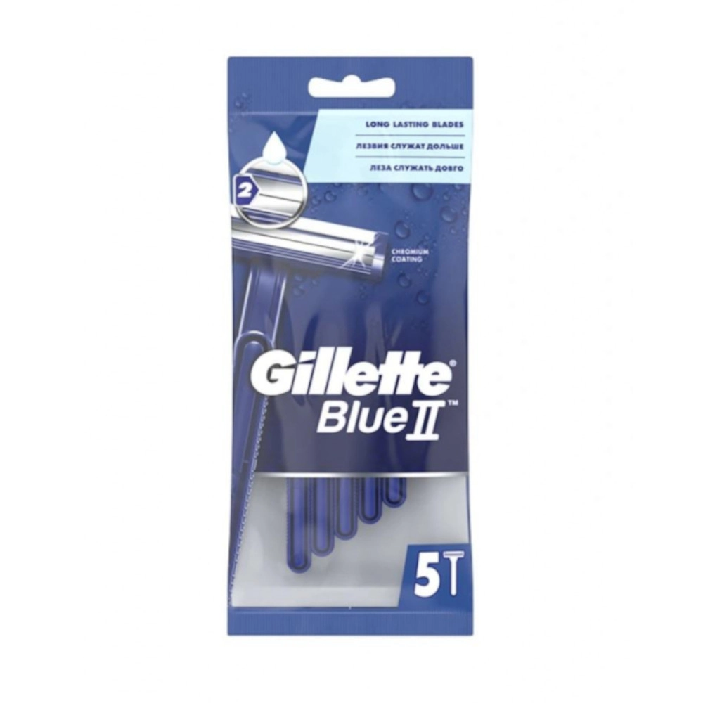 изображение Станок для бритья Gillette Blue II мужской одноразовый 5шт от интернет-аптеки ФАРМЭКОНОМ