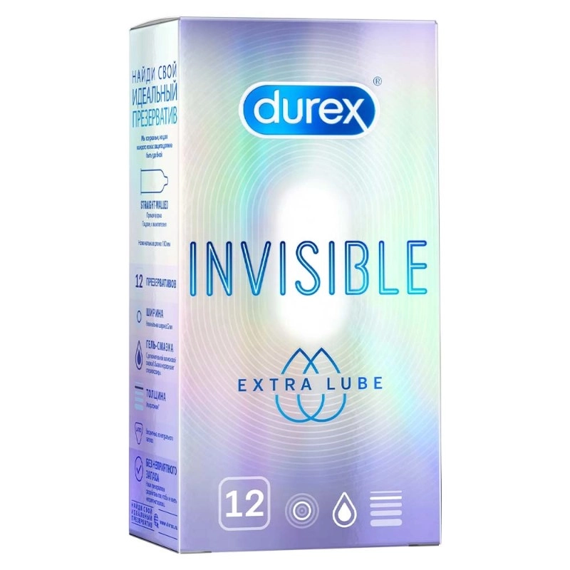 изображение Презервативы Durex N12 Invisible Extra Lube от интернет-аптеки ФАРМЭКОНОМ