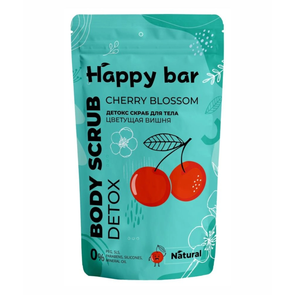 изображение Детокс-скраб для тела Happy Bar Цветущая вишня 150мл от интернет-аптеки ФАРМЭКОНОМ